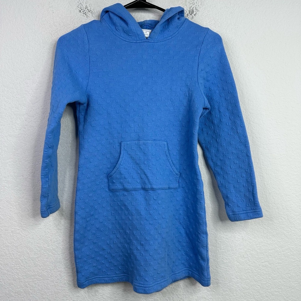 Florence Eiseman Shirt Girls 16 Blue Long Sleeve Hooded Casual Tunic Pullover‎